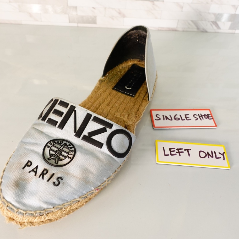 Kenzo Women Sandal Slip On Flat 37 SINGLE SHOE Left Amputee Slide Blue 6